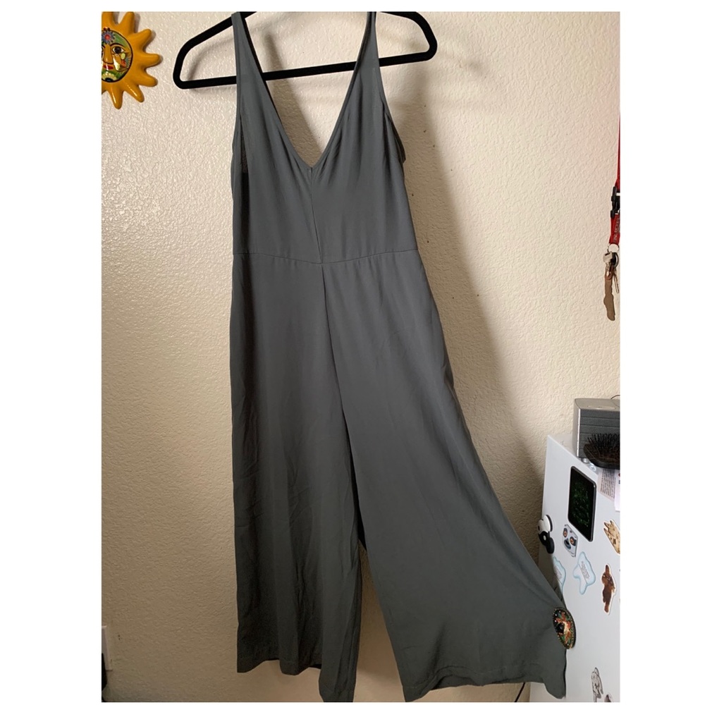 Green plunge jumpsuit
